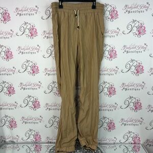 Jeanswest joggers cuff bottom brown Tan Drawstring Pants cargo style tie up